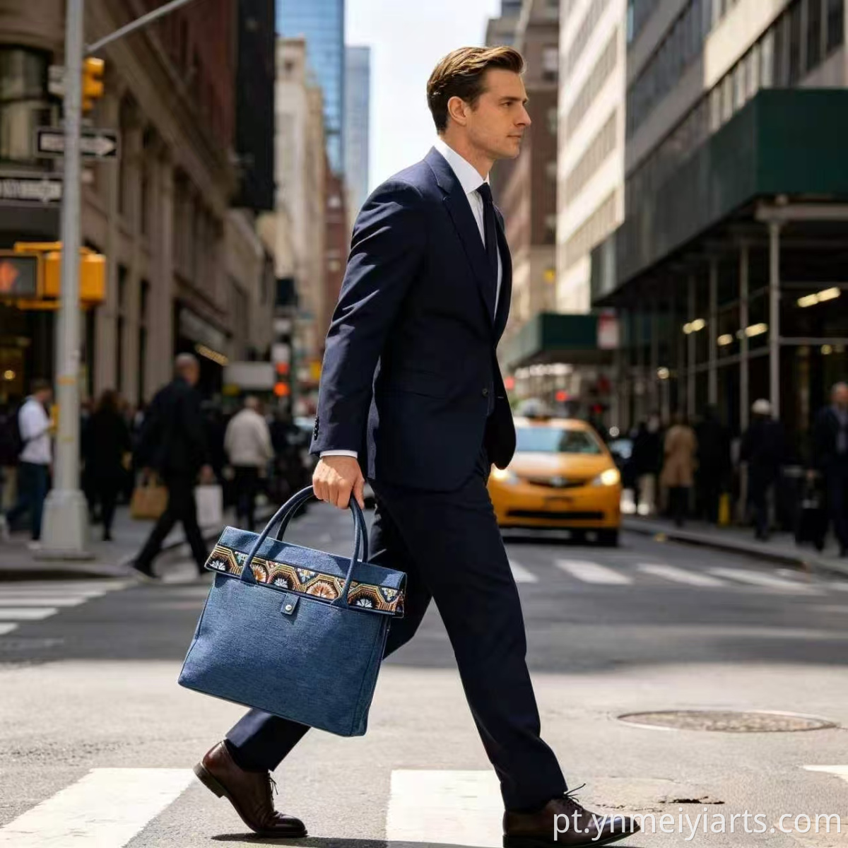 Embroidered Briefcase Bag